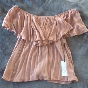 Off the shoulder rose top